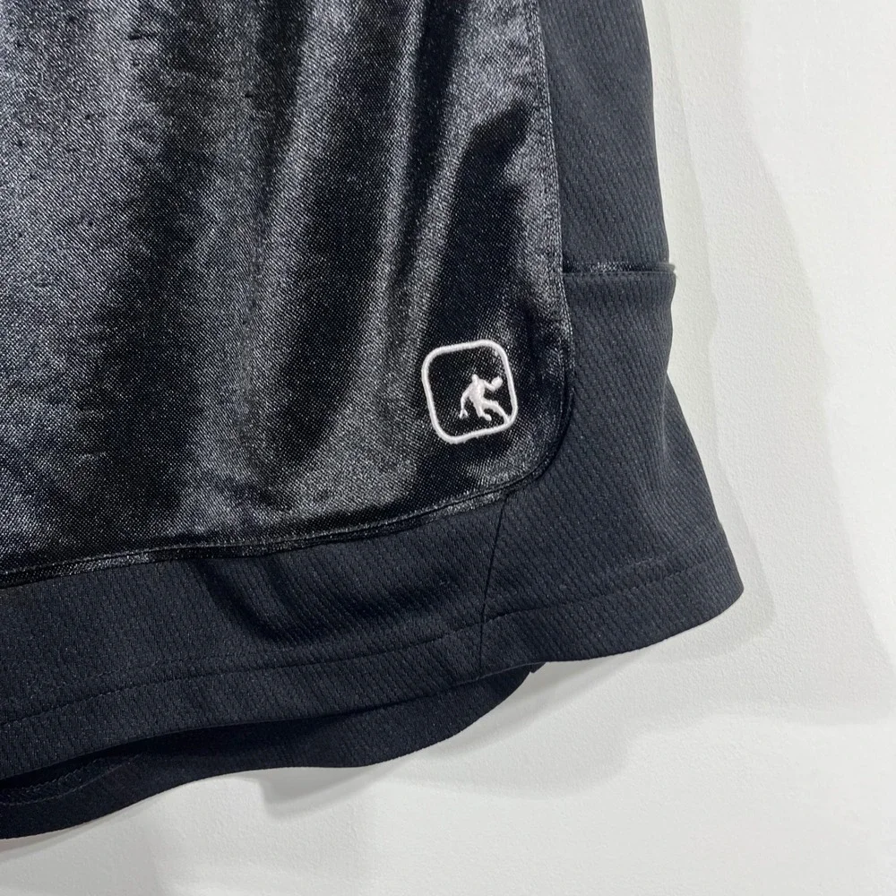 AND1 Dazzle Black Satin Basketball Shorts Athletic Mens XL Streetwear Hip Hop
